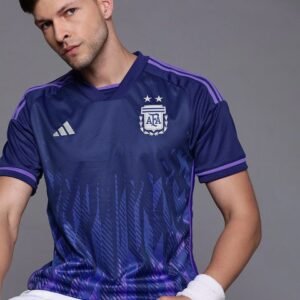 ADIDAS Men Purple Printed FIFA WC22 V-Neck T-shirt