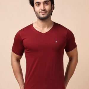 berry blues Men V-Neck Cotton T-shirt