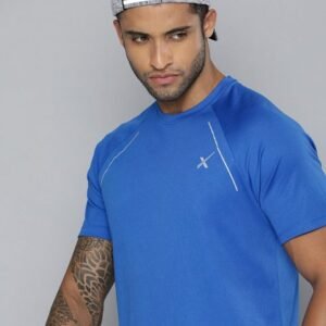 HRX by Hrithik Roshan Men Blue Brand Logo Print Detail T-shirt