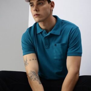 ONN Men Blue Polo Collar T-shirt