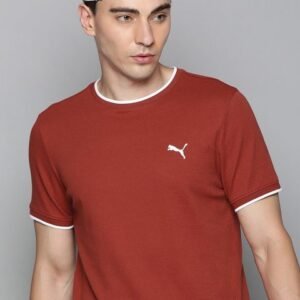 Puma Men Red Self Designed T-shirt