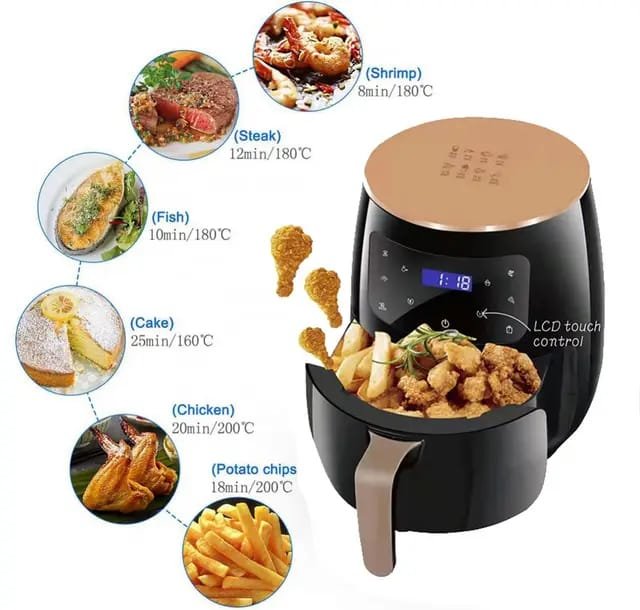 New Arrival Electric Medium Capacity Deep Air fryer Digital Display Panel 5L Air Fryer