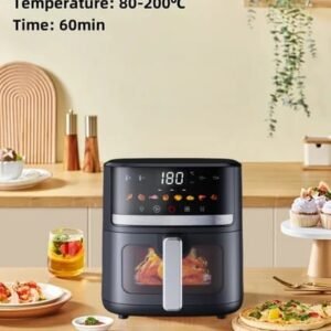 8L Smart Air Fryer 6 In 1 Black 1400w Healthy Oven Non-stick Multifunction Digital Touch Air Fryer