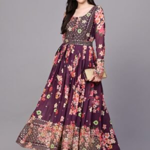 Women Printed Cotton Blend Flared Kurta