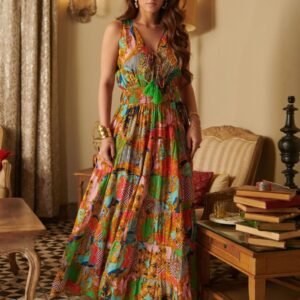 Women Printed Cotton Blend Flared Kurta