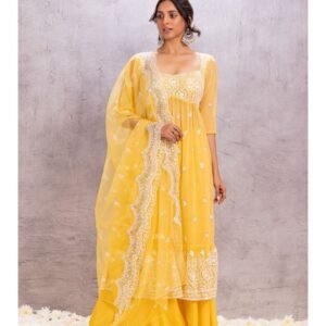 Flayered Anarkali kurti with embroidery yog