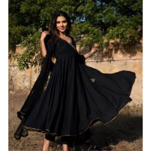 Flayered Anarkali kurti with embroidery yog