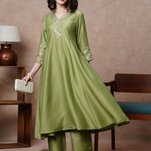 Flayered Anarkali kurti with embroidery yog