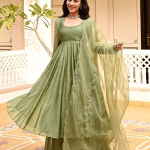 Flayered Anarkali kurti with embroidery yog