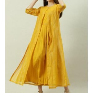 Royal Export Women's Viscose Floral Embroidered Angarkha Kurta