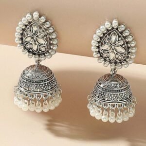 Antique Designer Oxidized Rajwadi Jhumka Earrings for beautiful girls & women