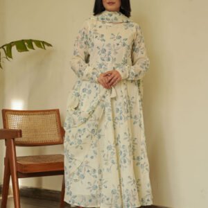 Flayered Anarkali kurti with embroidery yog
