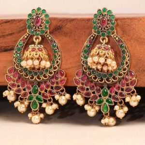 Antique Designer Oxidized Rajwadi Jhumka Earrings for beautiful girls & women