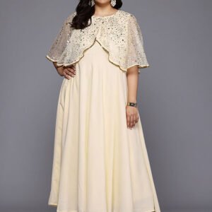 Royal Export Women's Viscose Floral Embroidered Angarkha Kurta