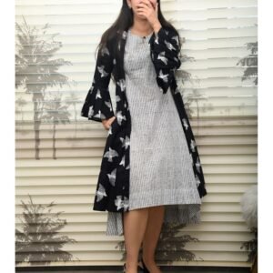 Royal Export Women's Viscose Floral Embroidered Angarkha Kurta