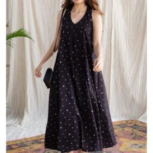 Royal Export Women's Viscose Floral Embroidered Angarkha Kurta