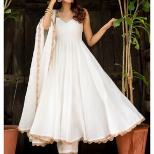 Flayered Anarkali kurti with embroidery yog