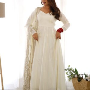 Flayered Anarkali kurti with embroidery yog