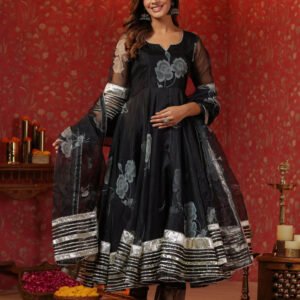 Flayered Anarkali kurti with embroidery yog
