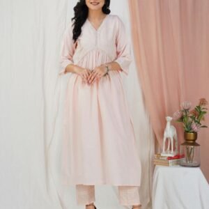 Flayered Anarkali kurti with embroidery yog