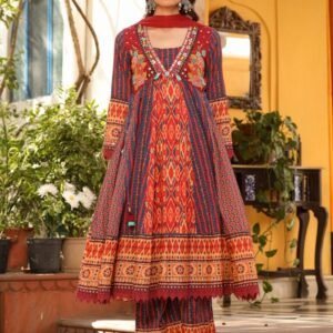 Flayered Anarkali kurti with embroidery yog