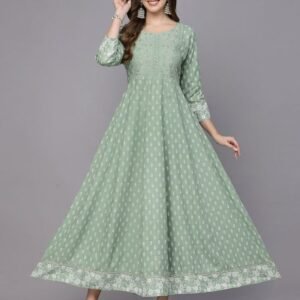Flayered Anarkali kurti with embroidery yog
