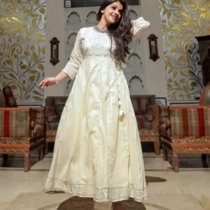 Flayered Anarkali kurti with embroidery yog