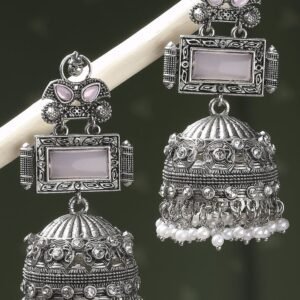 Antique Designer Oxidized Rajwadi Jhumka Earrings for beautiful girls & women