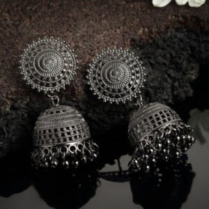 Antique Designer Oxidized Rajwadi Jhumka Earrings for beautiful girls & women