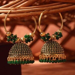 Antique Designer Oxidized Rajwadi Jhumka Earrings for beautiful girls & women