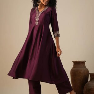 Flayered Anarkali kurti with embroidery yog