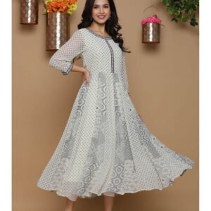 Flayered Anarkali kurti with embroidery yog