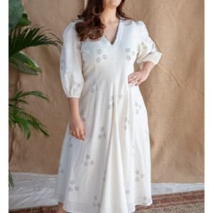 Royal Export Women's Viscose Floral Embroidered Angarkha Kurta