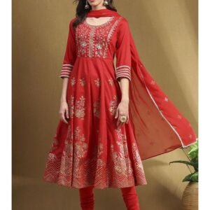 Flayered Anarkali kurti with embroidery yog