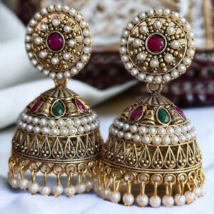 Antique Designer Oxidized Rajwadi Jhumka Earrings for beautiful girls & women