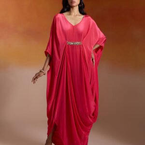 Royal Export Women's Viscose Floral Embroidered Angarkha Kurta