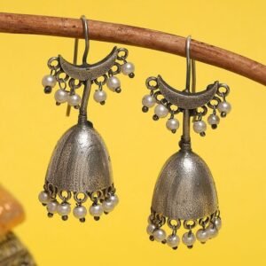 Antique Designer Oxidized Rajwadi Jhumka Earrings for beautiful girls & women