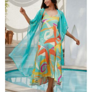 Royal Export Women's Viscose Floral Embroidered Angarkha Kurta