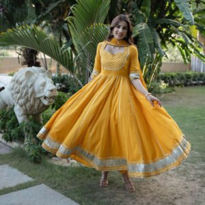 Flayered Anarkali kurti with embroidery yog