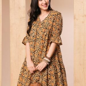 Royal Export Women's Viscose Floral Embroidered Angarkha Kurta