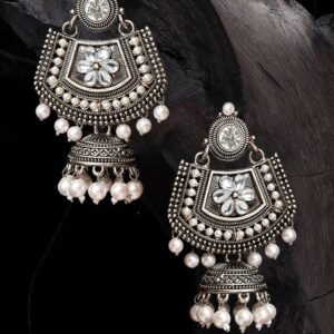 Antique Designer Oxidized Rajwadi Jhumka Earrings for beautiful girls & women