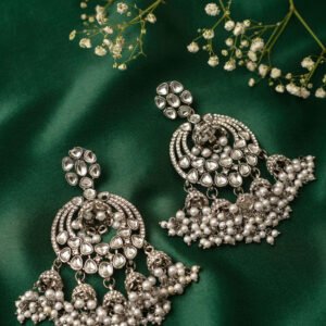 Antique Designer Oxidized Rajwadi Jhumka Earrings for beautiful girls & women