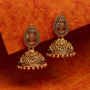 Antique Designer Oxidized Rajwadi Jhumka Earrings for beautiful girls & women