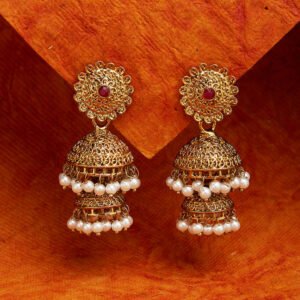 Antique Designer Oxidized Rajwadi Jhumka Earrings for beautiful girls & women