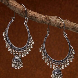 Antique Designer Oxidized Rajwadi Jhumka Earrings for beautiful girls & women