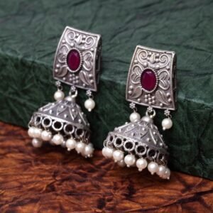 Antique Designer Oxidized Rajwadi Jhumka Earrings for beautiful girls & women