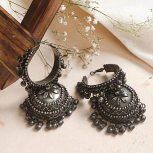 Antique Designer Oxidized Rajwadi Jhumka Earrings for beautiful girls & women