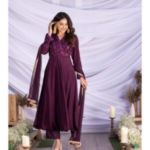 Flayered Anarkali kurti with embroidery yog
