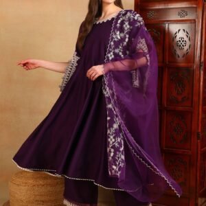 Flayered Anarkali kurti with embroidery yog