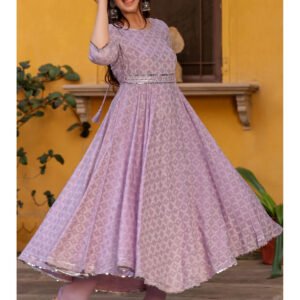 Flayered Anarkali kurti with embroidery yog